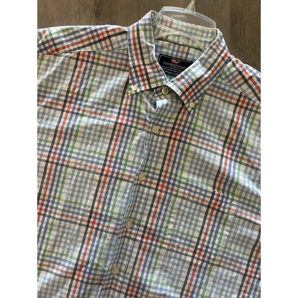 Vineyard Vines Shirt Mens   Murray Long Sleeve Button Down Slim Fit Whale Size L